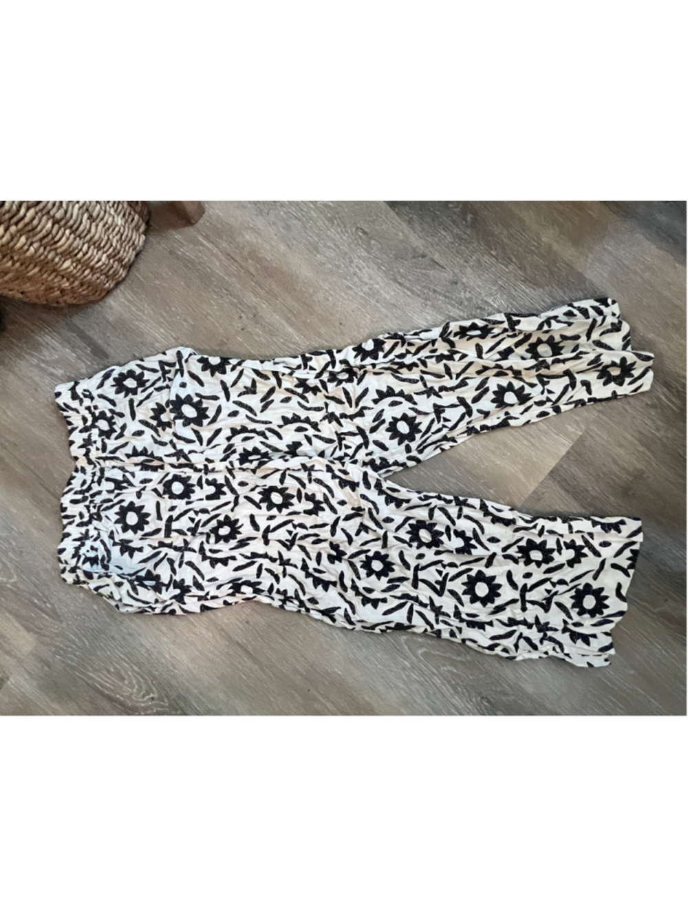 Women's Christian Siriano New York M Wide Leg Pants White Black - Picture 5 of 6